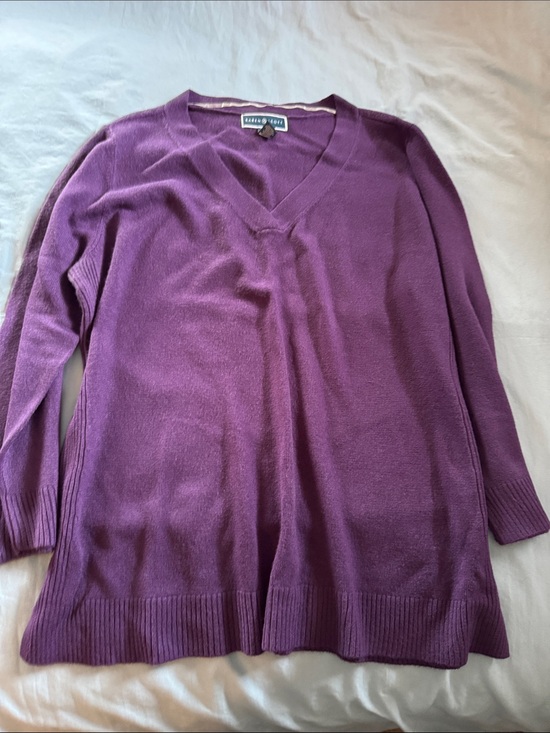 Karen Scott Sweaters - Karen Scott Plum V-Neck Sweater